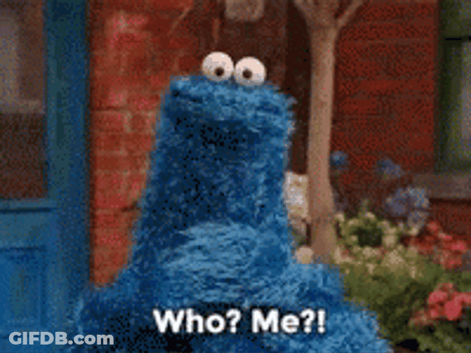 Cookie Monster Asking You Talking To Me GIF