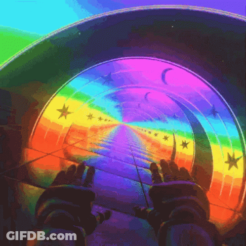 Cookie Monster Colorful Background After Taking Two Scoops GIF