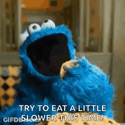 Cookie Monster Eating Cookie GIF