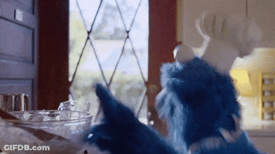 Cookie Monster Making Cookie GIF