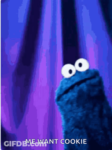 Cookie Monster Saying Me Want Cookie GIF