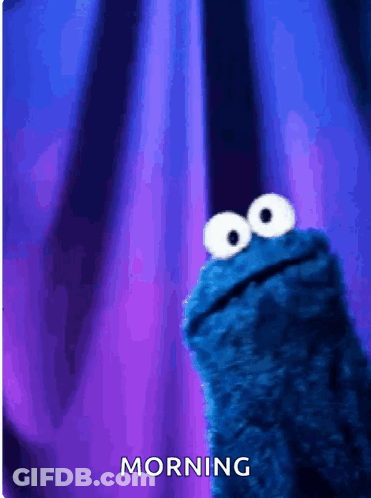 Cookie Monster Saying Morning GIF