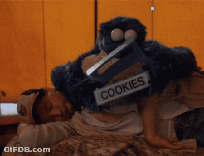 Cookie Monster Throws Famous Amos Cookies GIF