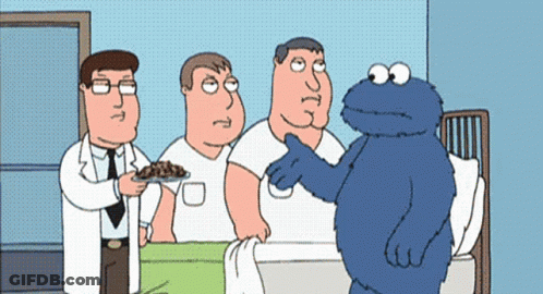 Cookie Monster Visiting Hospital Bed GIF