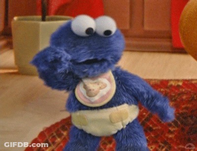 Cookie Monster Wearing Diaper GIF
