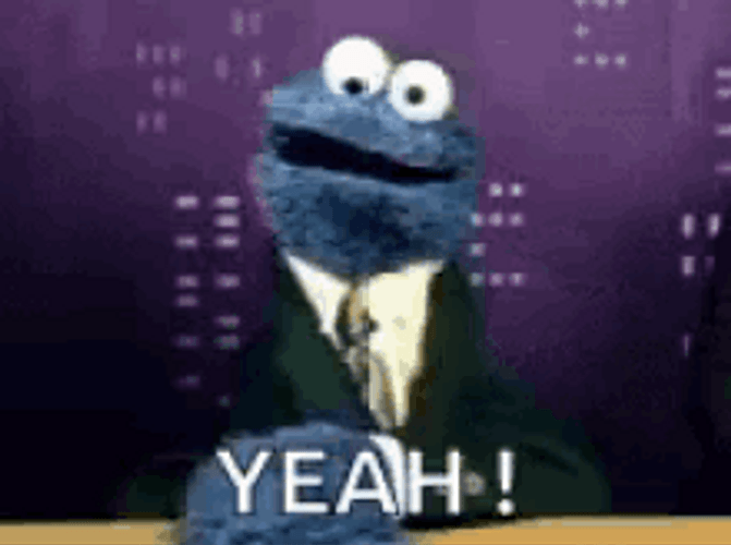 Cookie Monster Yeah! GIF