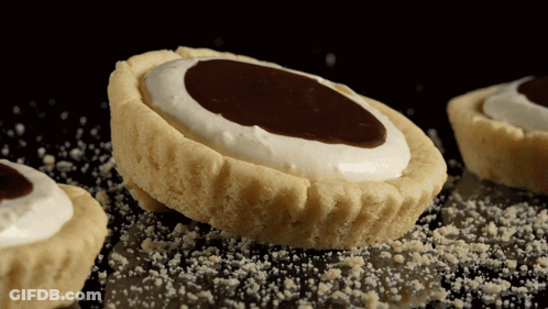 Cookie With Chocolate And Whipped Cream GIF