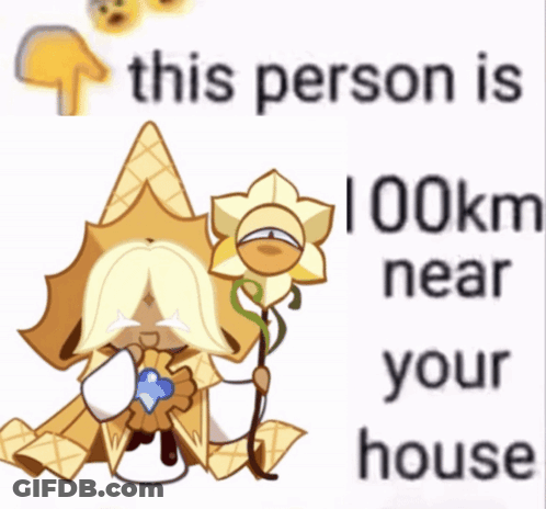Cookie With Flower Saying This Person 41 Km Near You GIF