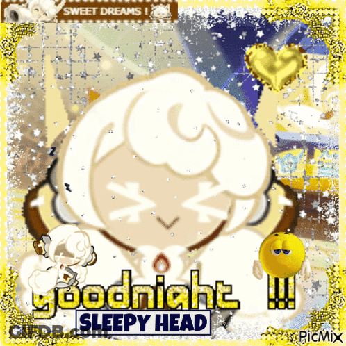 Cookie With Goodnight Sleepy Head GIF