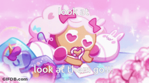 Cookie With Hearts Look At Look At Them Go GIF
