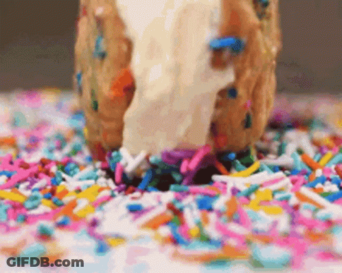Cookie With Ice Cream And Sprinkles GIF