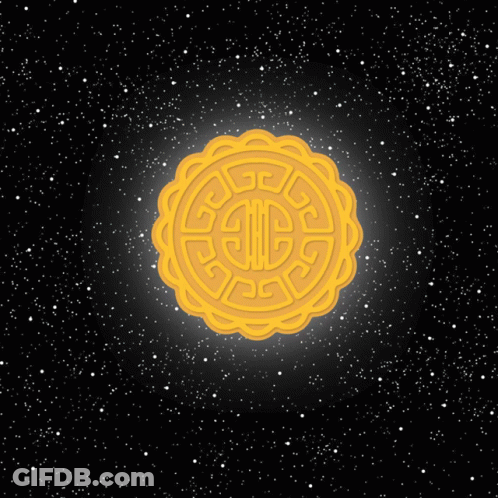 Cookie With Letter SD In Front Of Full Moon GIF