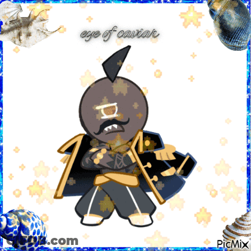 Cookie With Mohawk And Mustache Eye Of Caviar GIF
