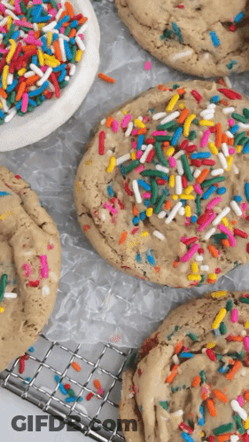 Cookie With Sprinkles On Wire Rack GIF