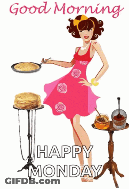 Cooking Girl Happy Monday GIF