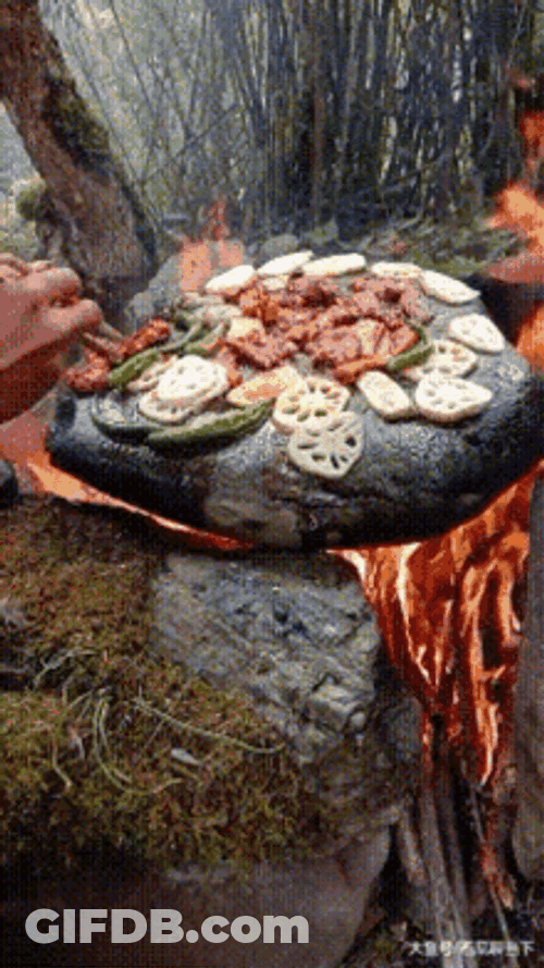 Cooking On A Rock GIF