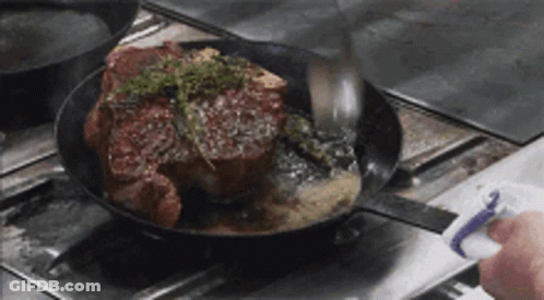 Cooking Steak In Pan GIF