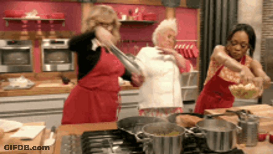 Cooking Together Is Not Going Well GIF