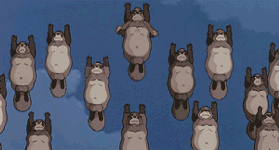 Cool Anime Pom Poko Raccoon War GIF