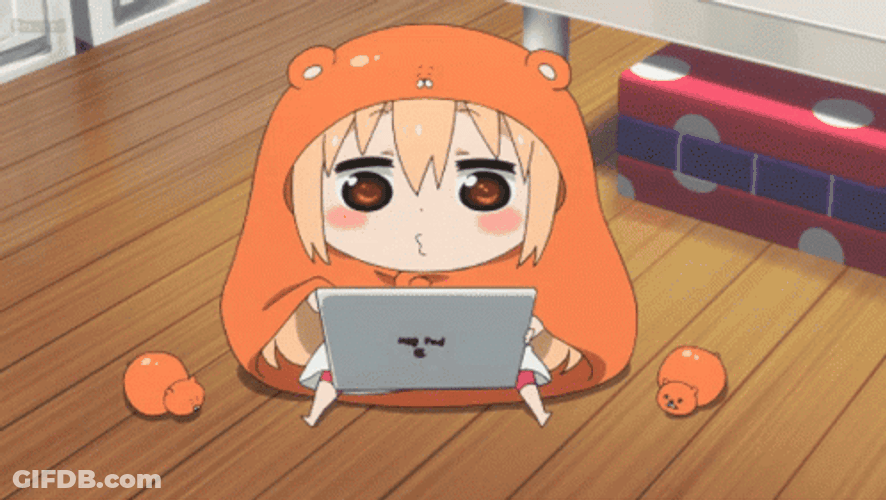 Cool Anime Umaru Doma On Computer GIF