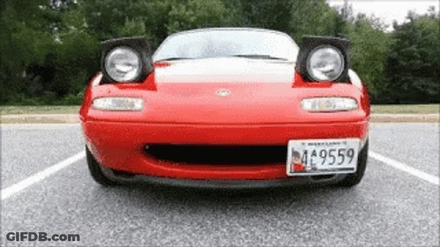 Cool Car Winking Headlights Mazda MX5 GIF