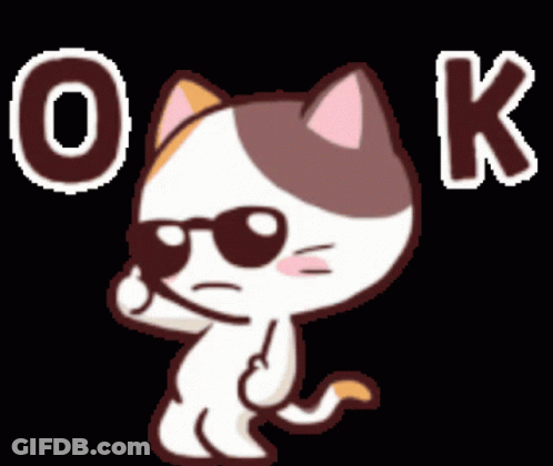 Cool Cartoon Cat Wearing Sunglasses GIF