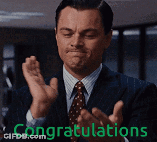 Cool Congratulation Leonardo Clapping Hands GIF