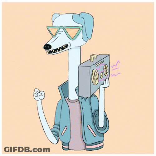 Cool Dog Head Dancing GIF
