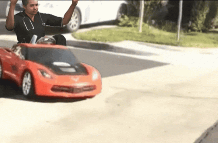 Cool Dude Drifting A Toy Car GIF