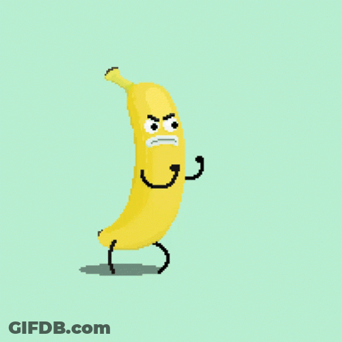 Cool Fighting Yellow Banana GIF