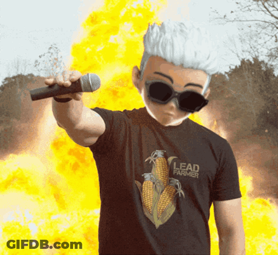 Cool Fire Mike Mic Drop GIF