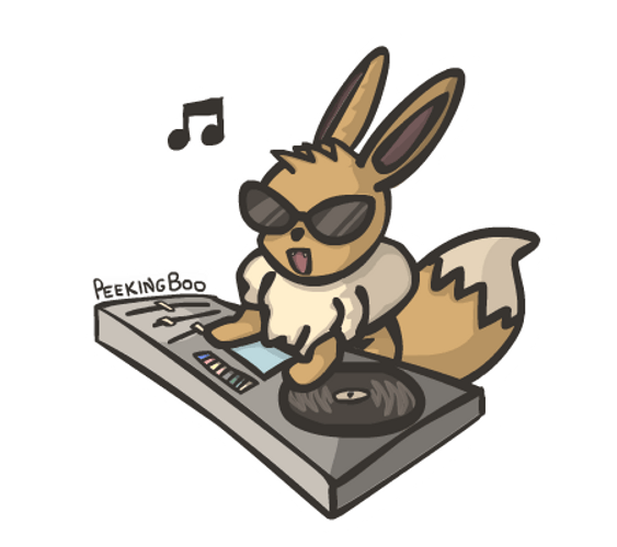 Cool Fox DJ Scratching Turntable GIF