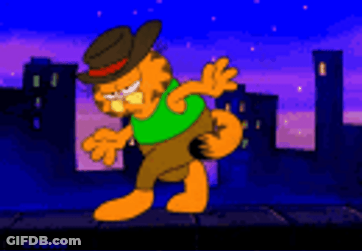 Cool Garfield Michael Jackson Moonwalk GIF