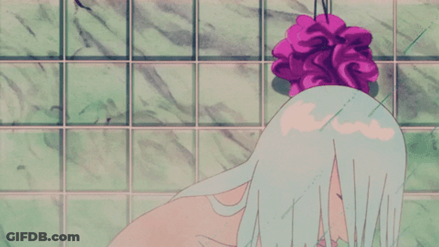 Cool Girl Shower Hair Flip GIF