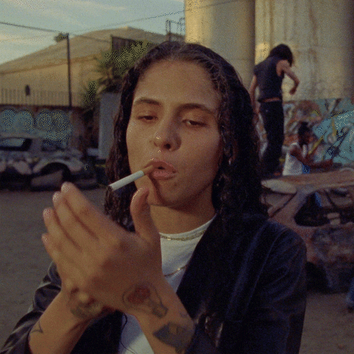 Cool Girl Smoking Guilty Conscience GIF