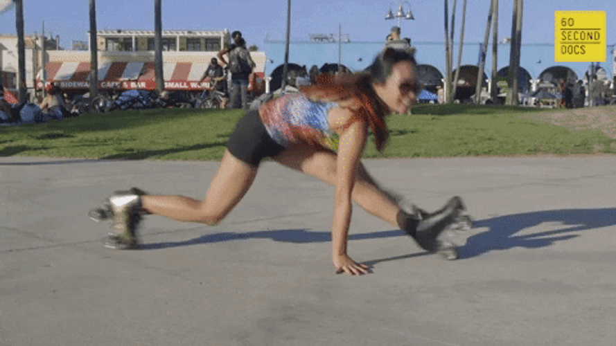 Cool Girl Split Roller Skates GIF