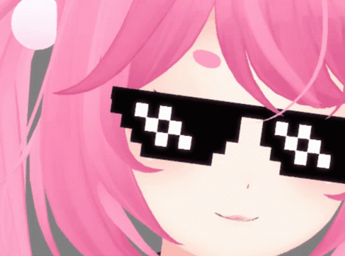 Cool Girl VTuber Sunglasses GIF