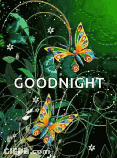 Cool Good Night Green Butterflies GIF