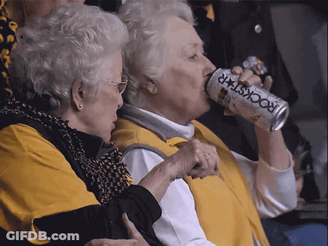 Cool Granny Getting Drunk GIF