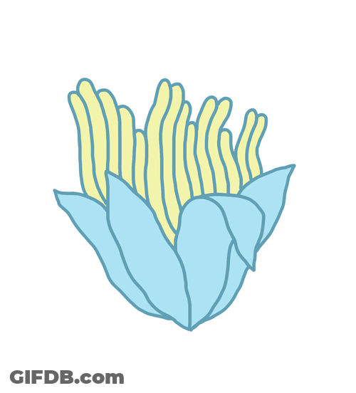 Cool Green And Blue Plant Cartoon GIF