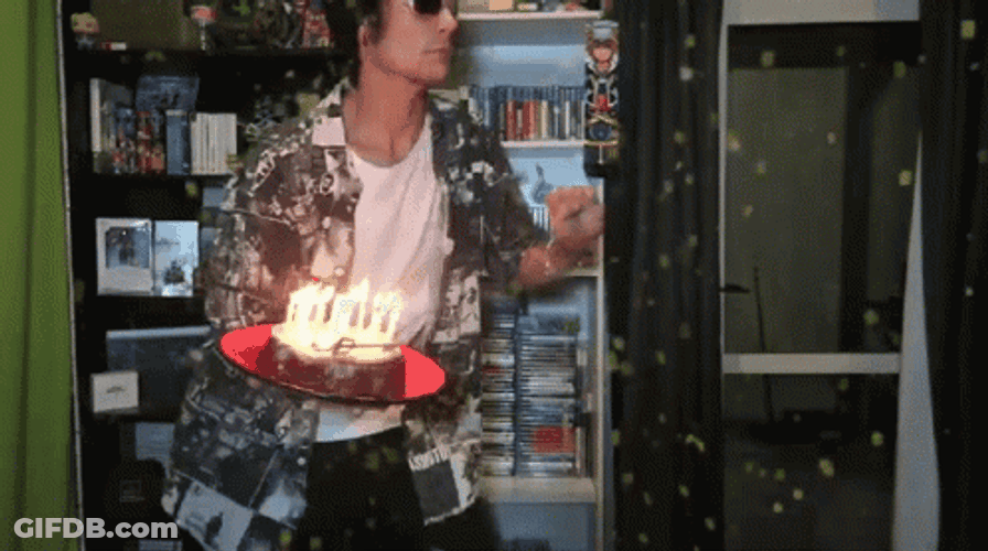 Cool Groove Happy Work Anniversary Cake GIF