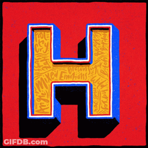 Cool H Letter Animation GIF