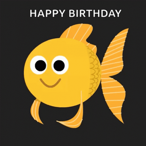 Cool Happy Birthday Fishing Mobile Animation GIF