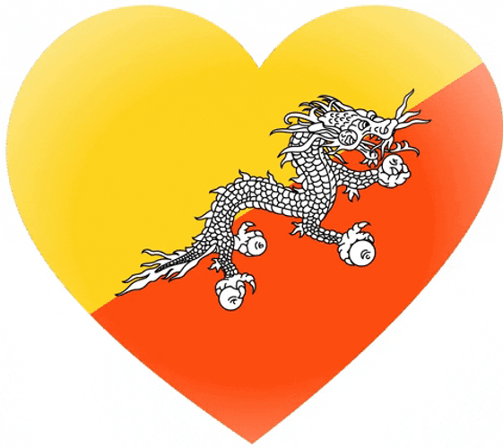 Cool Heart Bhutan Flag GIF