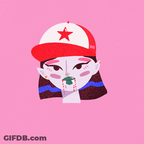 Cool Kid Blood Dripping On Her Face GIF