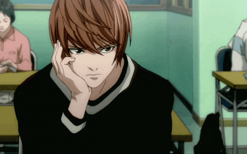 Cool Light Yagami Attending A Class GIF