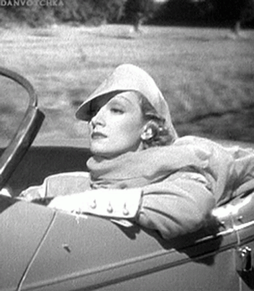 Cool Marlene Dietrich Driving GIF