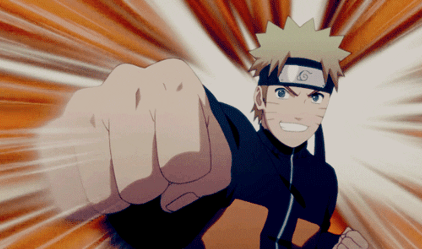 Cool Naruto Powerful Strike GIF