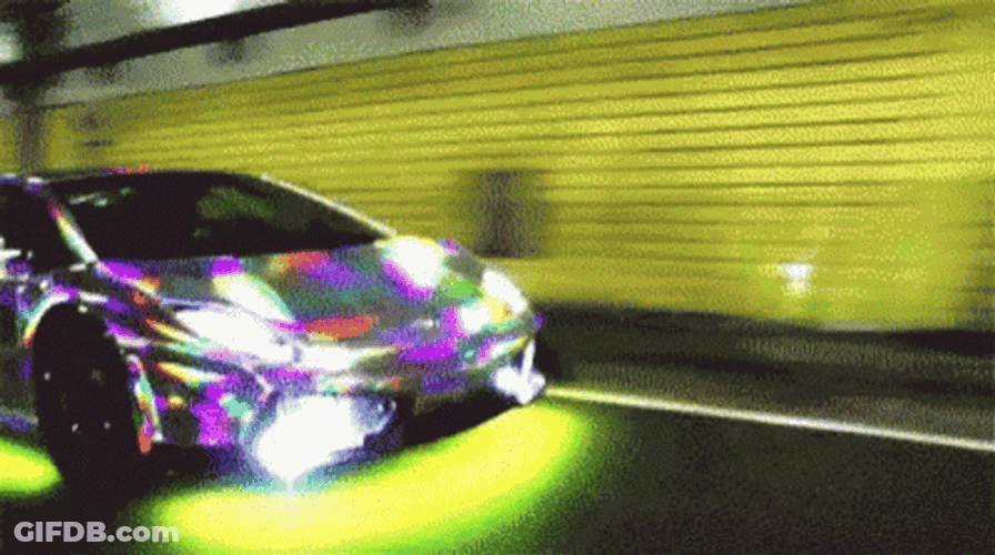 Cool Neon Car Lamborghini Aventador GIF