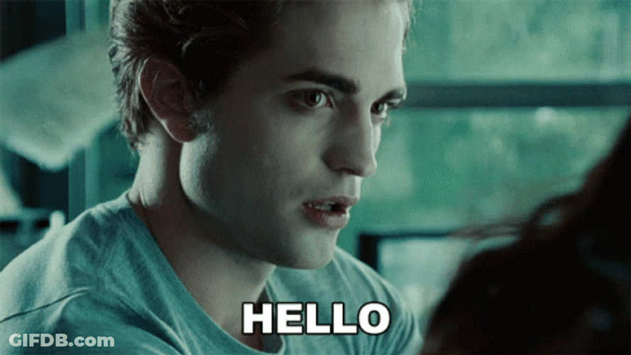 Cool Nervous Edward Cullen Hello GIF